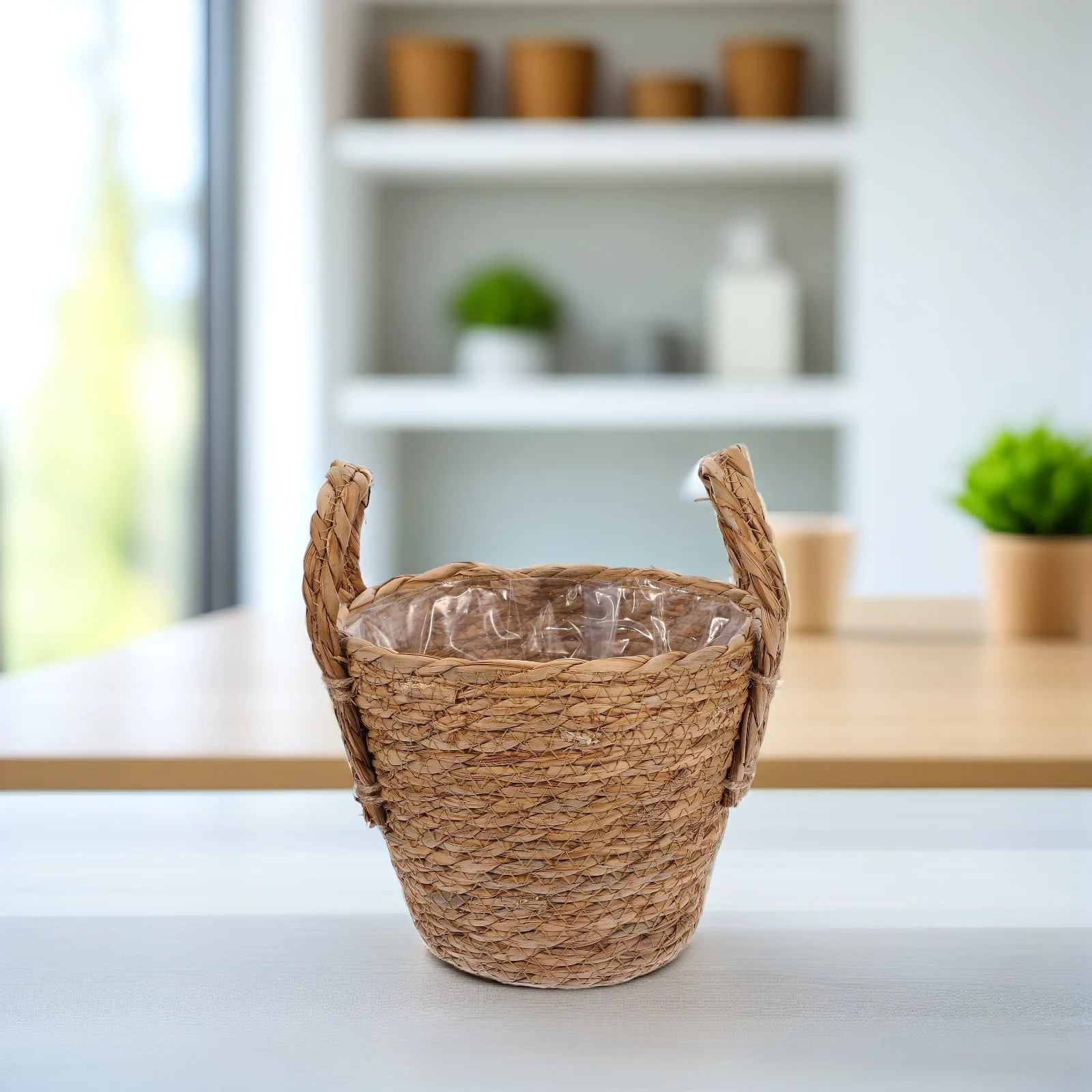 Straw Flower Pot Vintage Decor Home Boho Plant Braided Basket Flowerpot inside Large