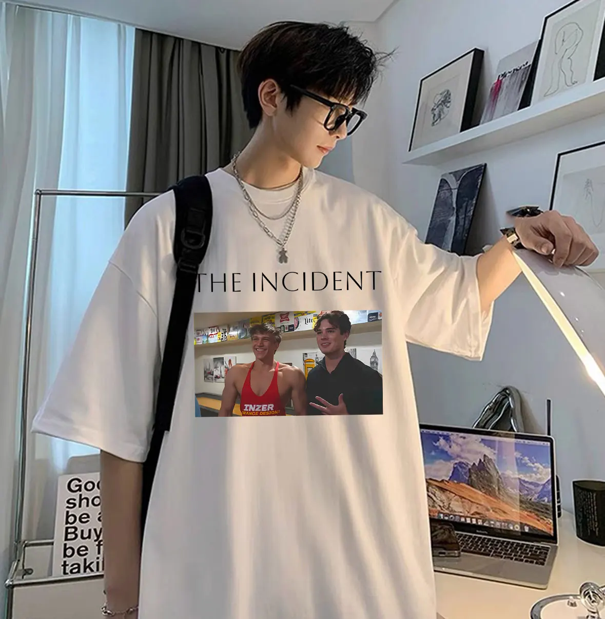 

Clavicular Frame Mogged By ASU Frat Leader The Incident Funny Meme T Shirt Men Women Casual Humor Cotton T-shirts Oversized Tops