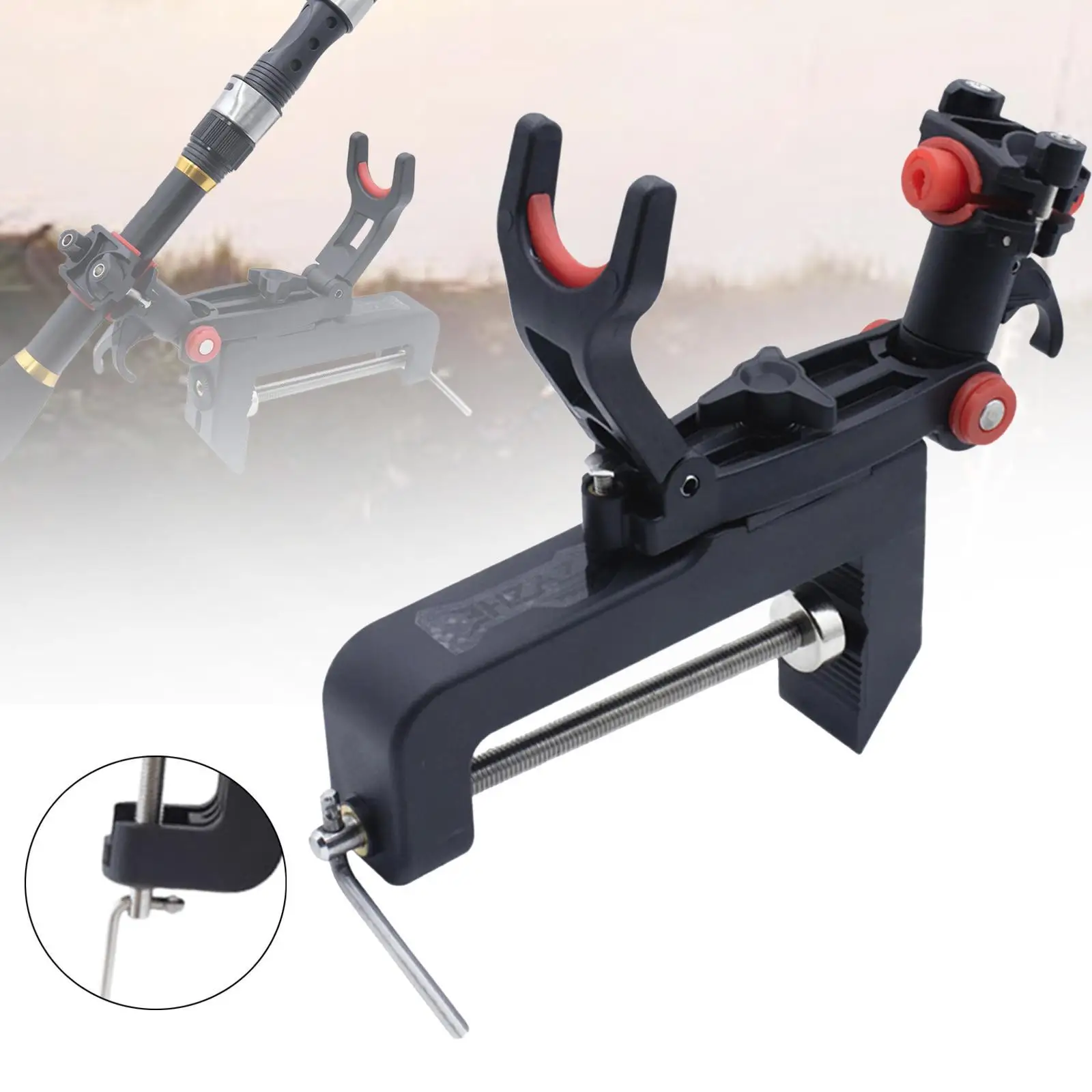 

Fishing Boat Rods Holder Multiuse Large Clamp Opening Detachable Fishing Accessories Fishing Pole Holders for Canoe Kayak