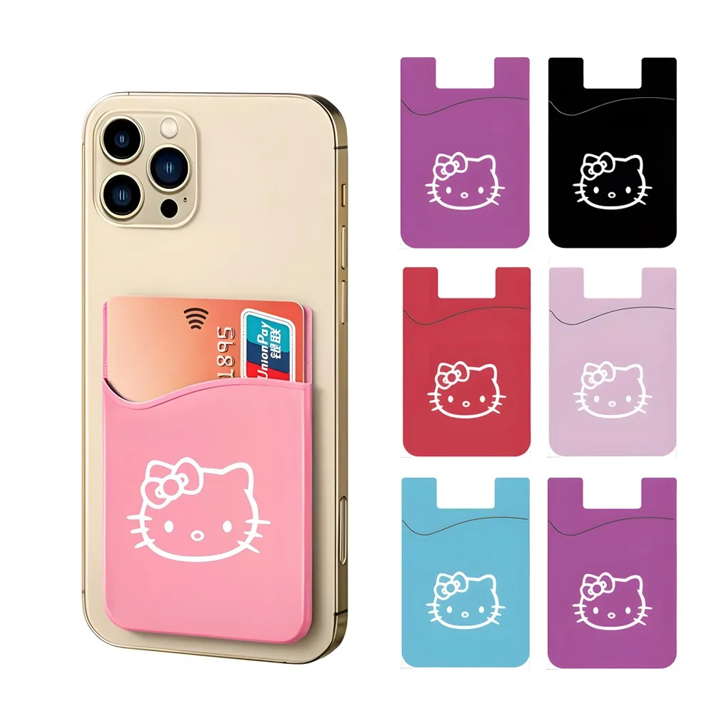 Hot Sale Cute Cartoon Cat Silicone Case Cover Sticker for Phone Back Credit Debit Card Transportation Card