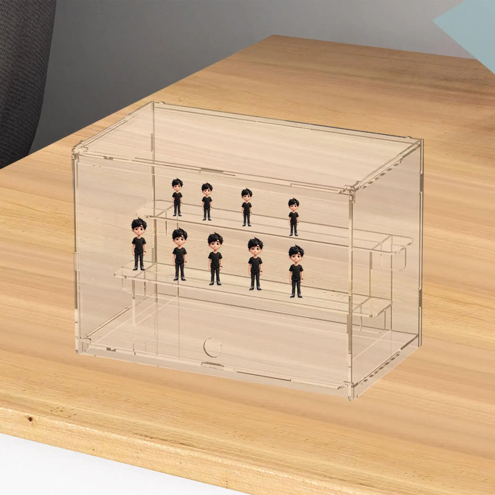 

Collectibles Display Box Model Display Case with Two Layers Shelves Dustproof