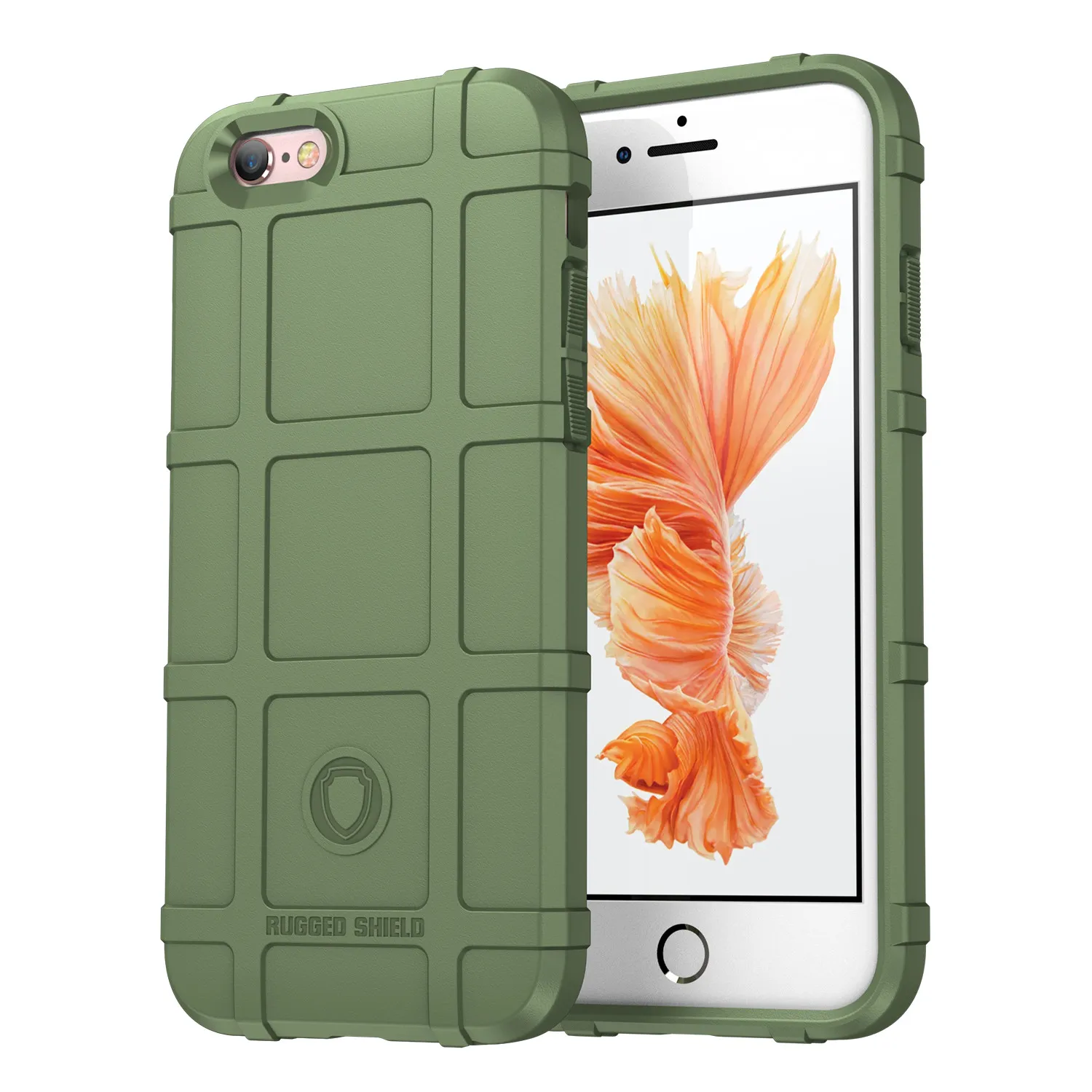 حافظة هاتف مدرعة ثقيلة لهاتف آيفون 6 بلس 6s بالإضافة إلى غطاء مطاطي غير لامع مقاوم للصدمات لهاتف آيفون 6s plus حافظات درع من السيليكون الناعم