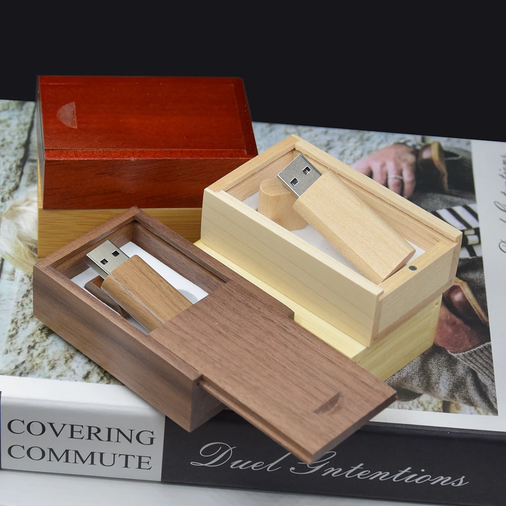 50 ピース/ロット無料カスタムロゴ木製 USB フラッシュドライブペンドライバー木材チップペンドライブ 4 ギガバイト 8 ギガバイト 16 ギガバイト 32 ギガバイトのメモリスティック結婚式のギフト