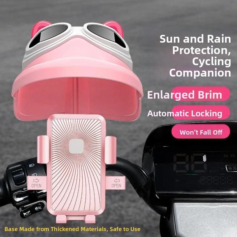 

With Sun Visor Motorcycle Mobile Phone Holder Waterproof Rainproof Electric Bicycle Phone Bracket 360 Degree Rotate Cradle Clip