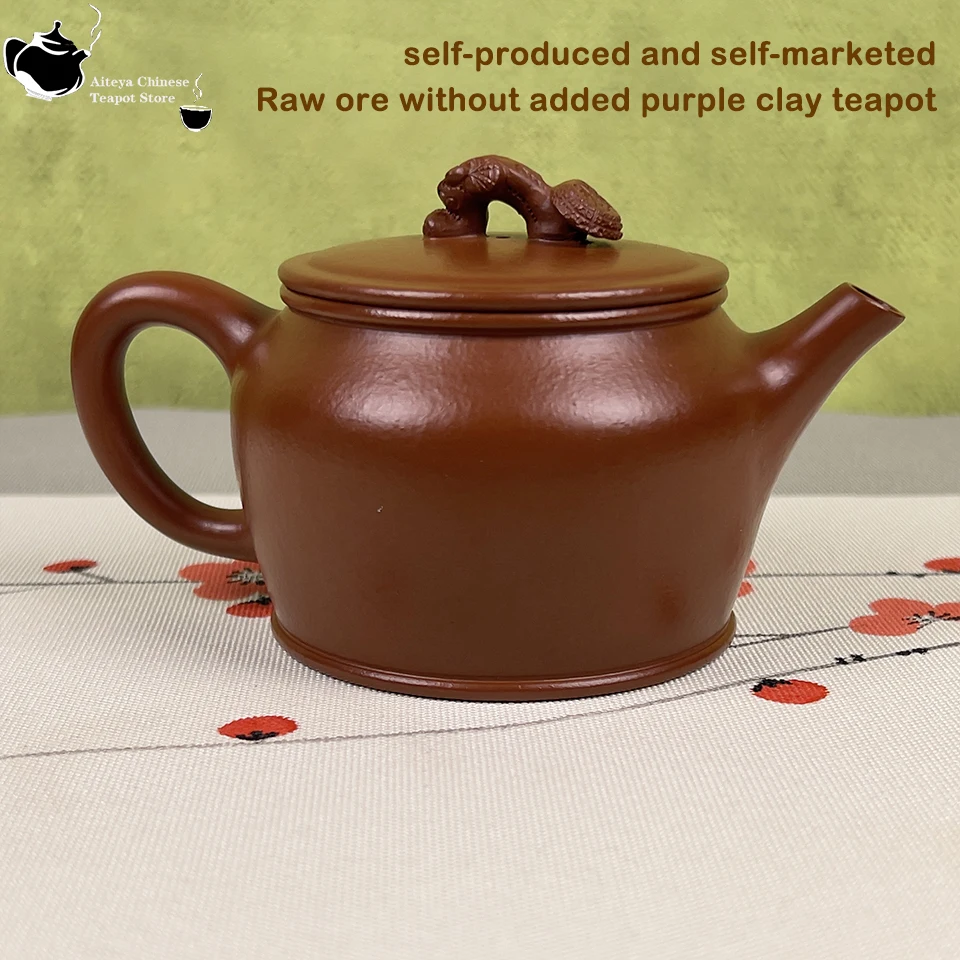 Yixing handmade purple clay teapot, original mine red clay, smooth water flow, no additives, gongfu tea set Chinese-style teapot