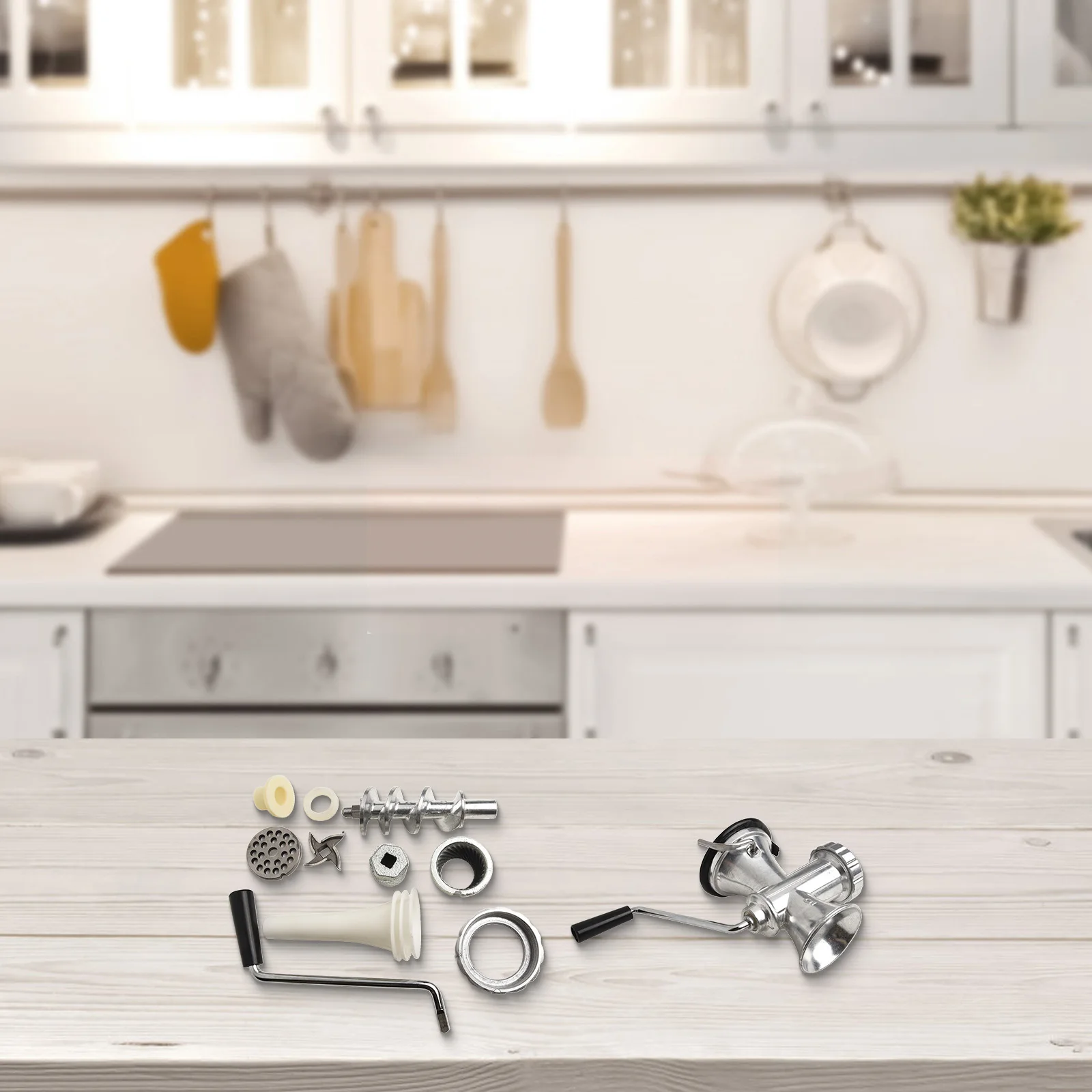 

Premium Aluminium Alloy Manual Meat Grinder Mincer Stuffer Make Your Own Delicious Hamburgers Sausages and Bratwurst at Home