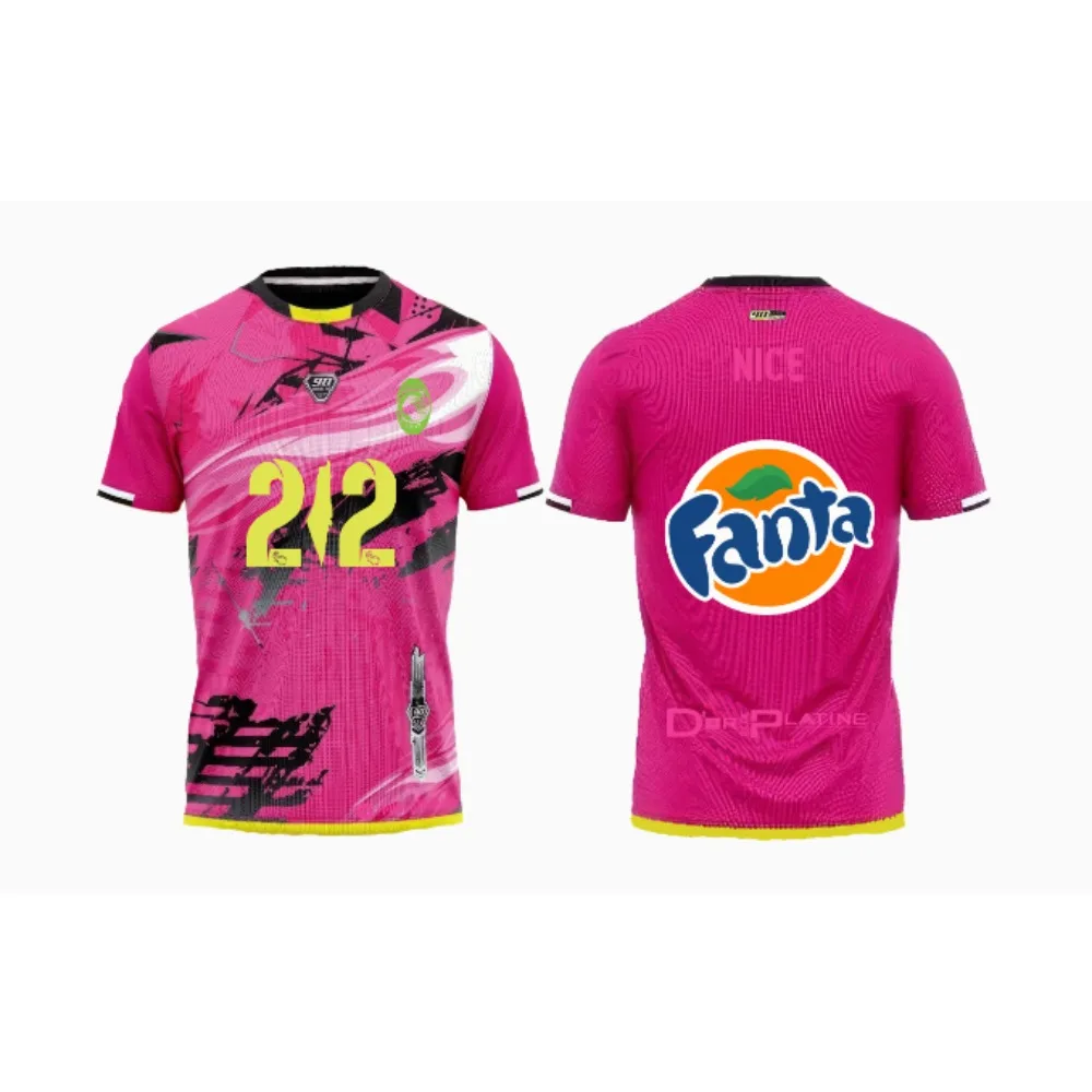 Nuevo estilo de diseño Original camiseta de fútbol para hombres moda de verano colorida Hip Hop Street impresión 3D manga corta Cool FANTA