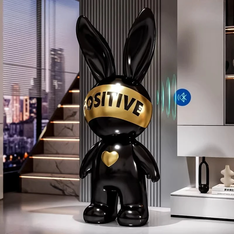 Home Decor Creative Bluetooth Speaker Rabbit Statues Floor Decor Living Room Cartoon Animal Sculptures Piggy Bank Ornaments Gift