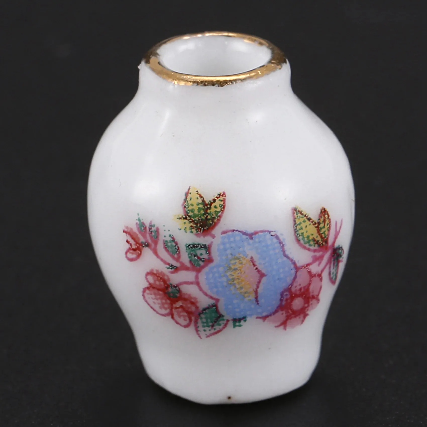 

YSUN-2 Set Dollhosue Miniature Accessories: 1 Set Dinnerware Porcelain Tea Set & 1 Set China Porcelain Rose Vase