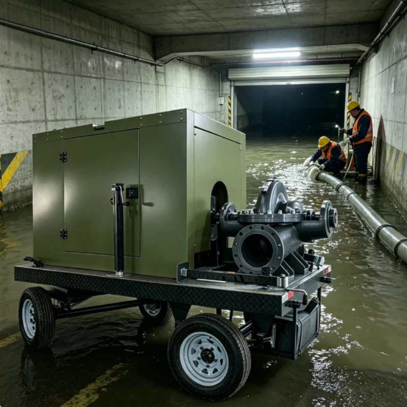 Self Priming Strong Suction Flood Control Pump Truck Output For Factory Basement Accumulated Flood Water Extraction
