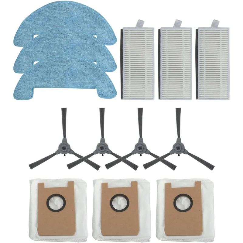 A83X-Set Aksesori Bantalan Pel Sikat Samping Filter Hepa Dirancang untuk Penyedot Debu Loorow AT800