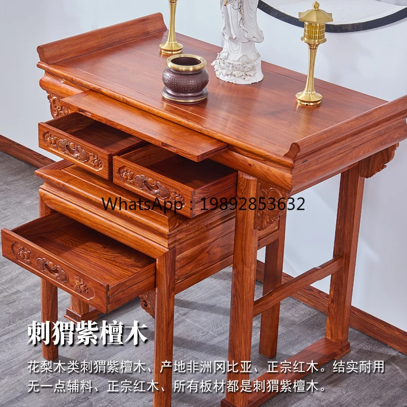 F1 Solid Wood Altar Table Incense Case Home Buddha Altar Cabinet Offering Table Chinese Style Hall Buddha Altar