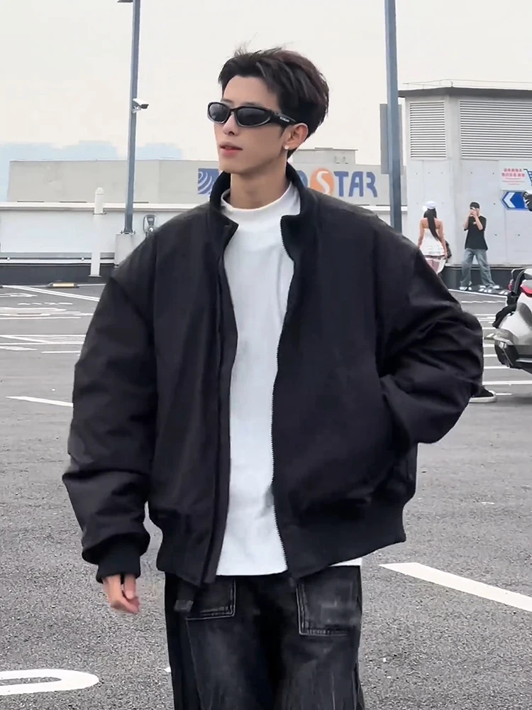 

Американская утепленная куртка-бомбер из хлопка для мужчин, зимняя, с высоким воротником, в стиле рабочей одежды, хлопковая, для активного отдыха