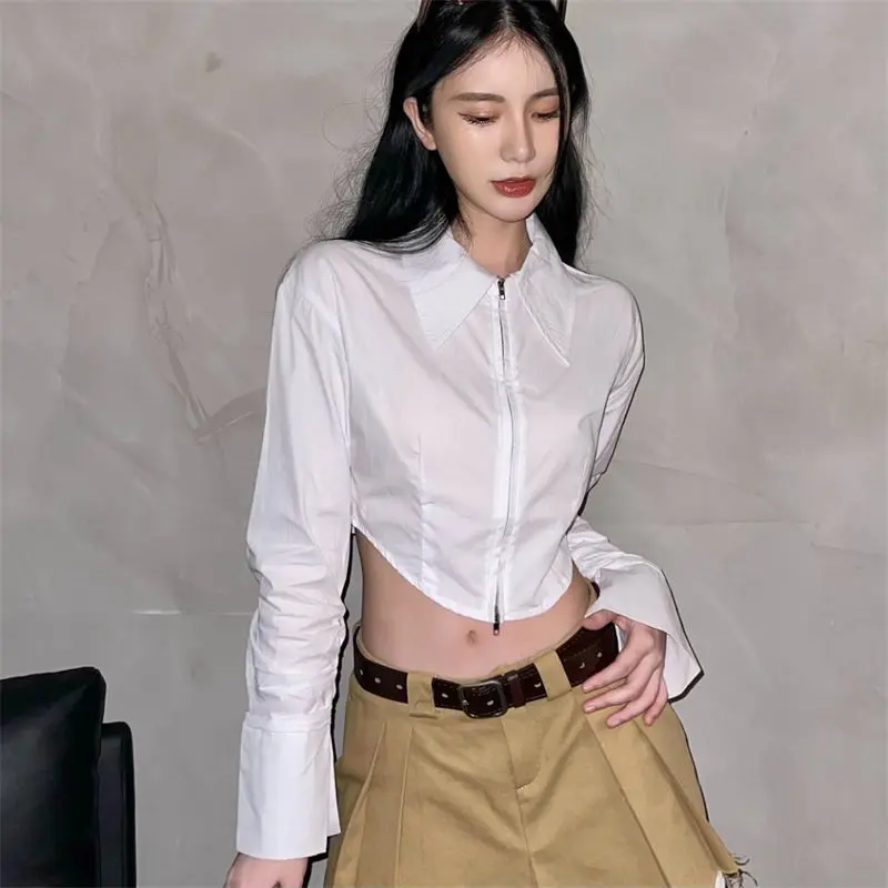 

Блузка женская укороченная с длинным рукавом, весна-лето