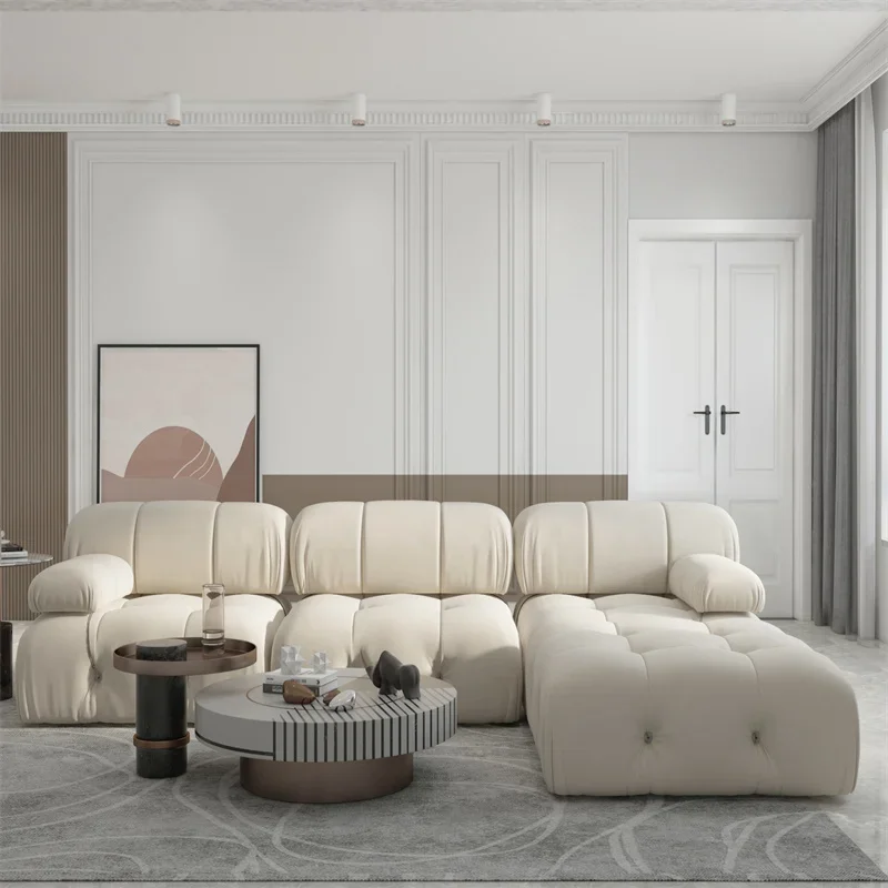 Living Room L Shape Sofa Sectional Combination  Couch Velvet Nordic Luxury Modular Leisure SOFA Set