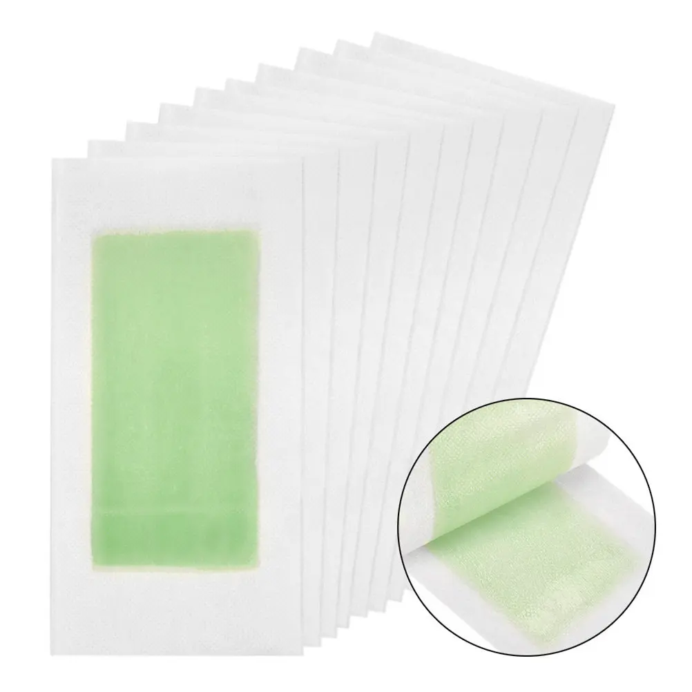

10Pcs Depilatory Wax Strips Double Sided Hair Removal Non-Woven Fabric Sheet for Bikini Leg Body Disposable Facial Wax Paper