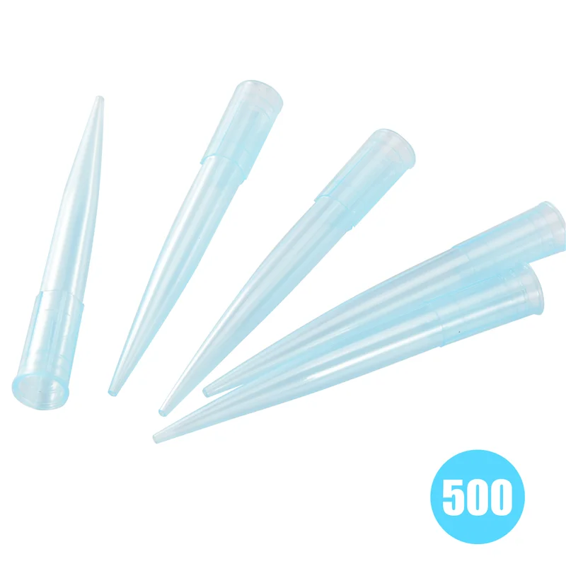 AB35-Blue Transparent 1000UL 1Ml Lab Liquid Pipette Pipettor Tips 500 Pcs