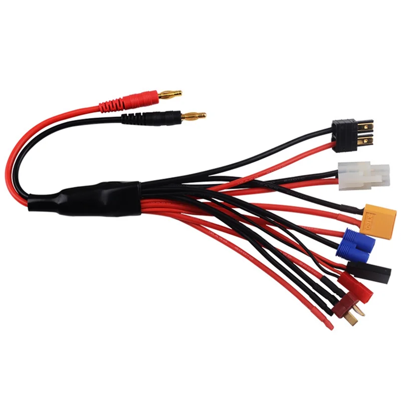 Advanced 8 In 1 RC Lipo Battery Charger Splitter Cable Adapter Connector 4.0Mm Banana Plug To JST T Plug XT60 EC3 Futabas Tamiya