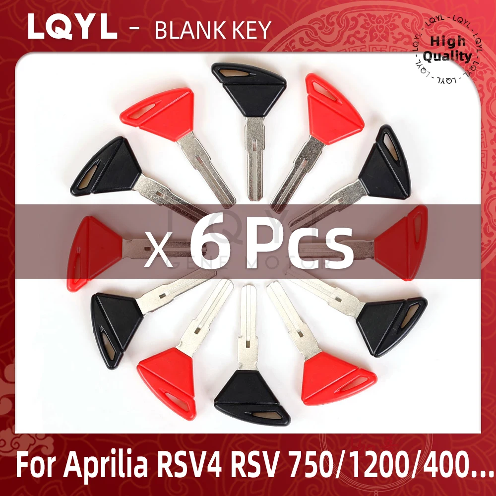 

6Pcs Blank Key Replace Uncut Keys For Aprilia RSV4 Tuono Dorsoduro RSV 750 1200 400 RST ETV 1000 RXV450 550 Caponord RS125 250