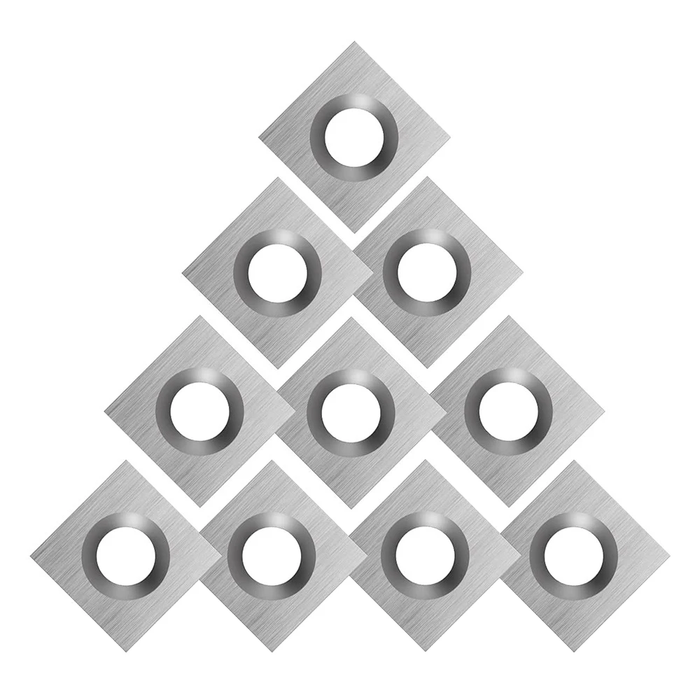 Juego de Herramientas de torneado de madera, 10 piezas, insertos de carburo de madera, cortadores para torno de madera, 11x11x2,0mm-30 °, ajuste de borde de corte