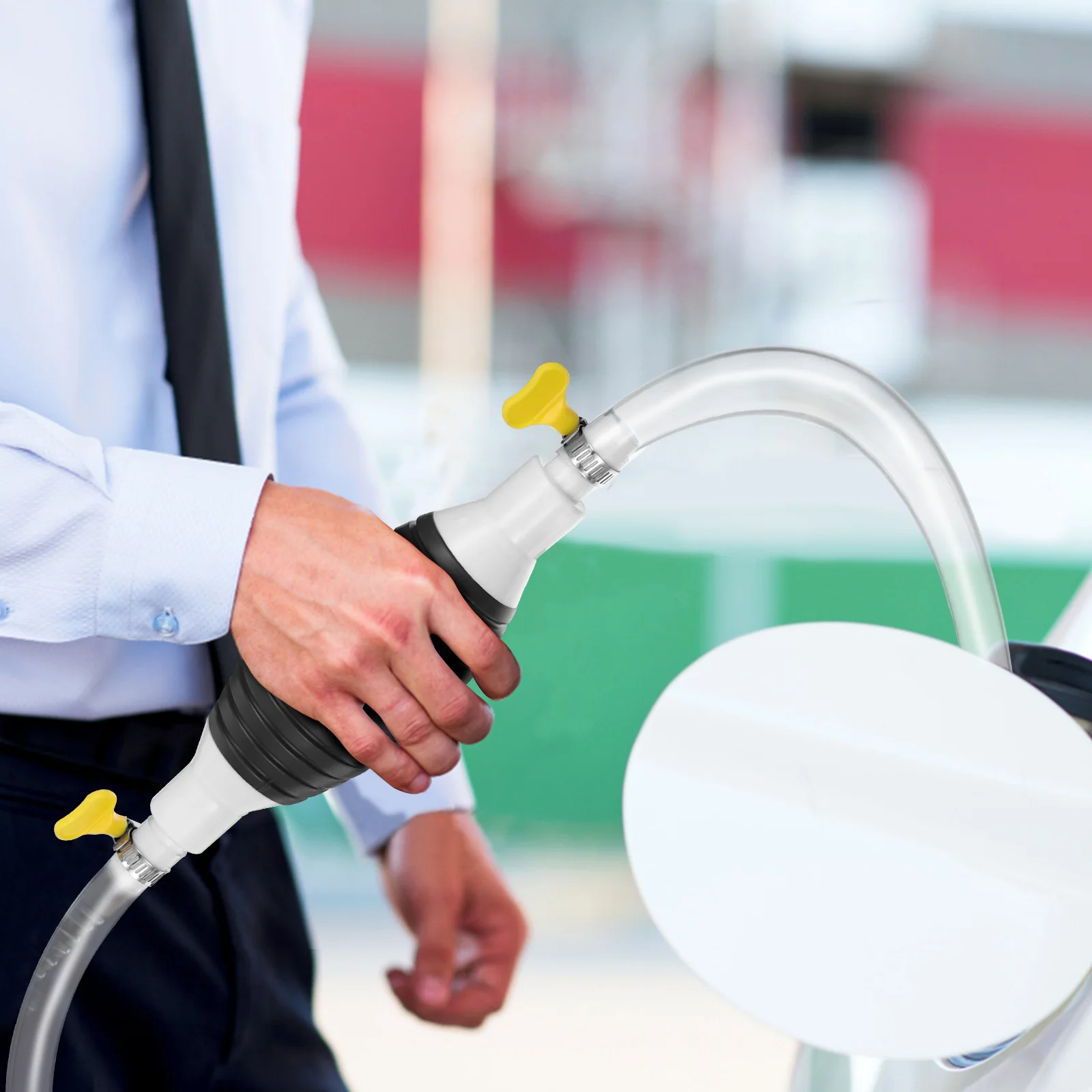 

1Set Fuel Transfer Siphon Pump Manual Hand Fuel Siphon Pump for Water Oil Leak Proof Liquid Transfer Liquid Sucker