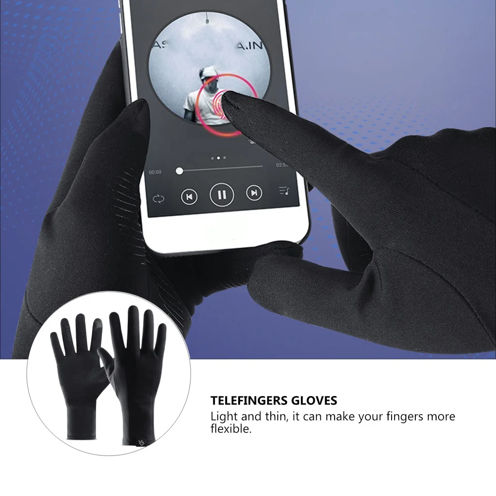 

1Pair Lightweight Windproof Anti-Slip Cycling Gloves Full-Finger Thermal Design Touch Screen Compatible for Winter Outdoor