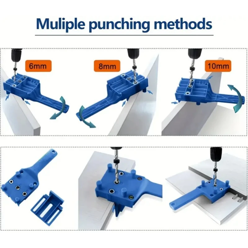 6/8/10 مللي متر مجموعة لقمة مثقاب النجارة مع مشبك تحديد موقع الثقب المستقيم لدليل الحفر المحمول للنجارة وأداة منشار الثقب