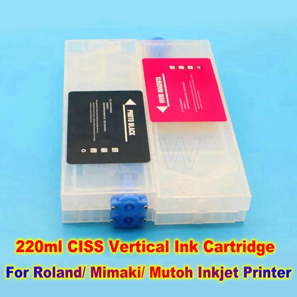 

4PCs Roland Printer Vertical Cartridge for ROLAND RA RE640 Eco-solvent Printer refillable ink tank 220ml refill ink Cartridge