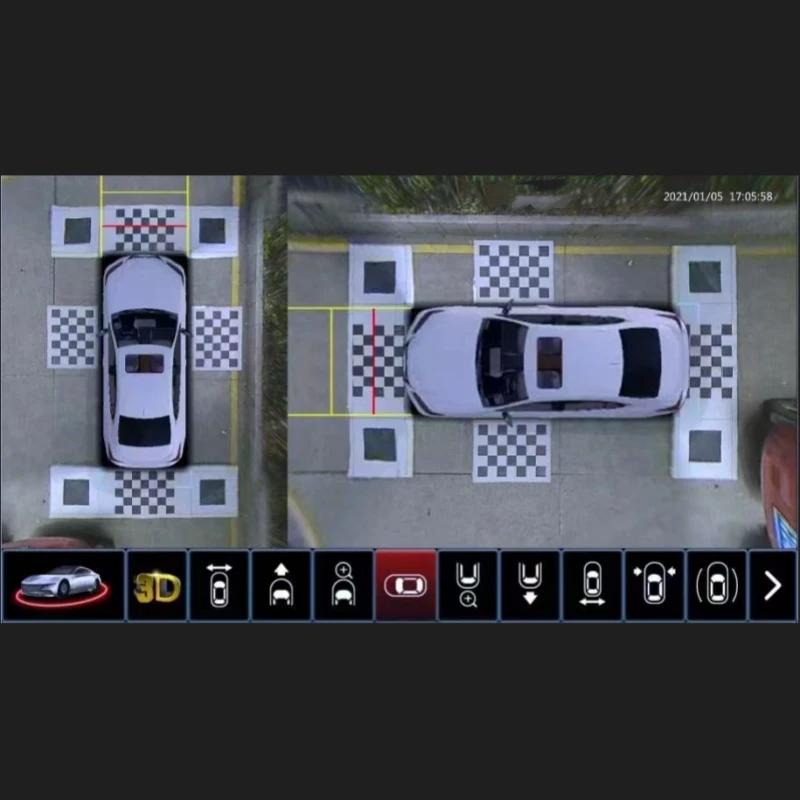 Sistema de imagen panorámica automotriz, paño de calibración, 360 grados, 3D, visión neutra, cámara de coche, empalme y depuración
