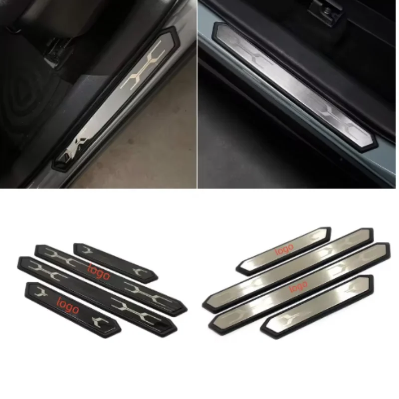 

For Toyota RAV4 2019-2023 RAV4 XA50 Hybrid stainless steel plastic car exterior door jamb decorative strip welcome pedal cover p