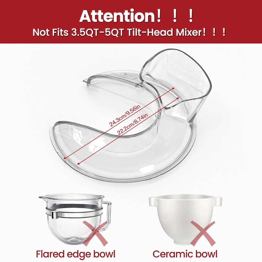 

Новинка для миксеров KitchenAid на 6-7 литров с наклонной головкой, защитный экран и крышки чаш для миксеров, крышки для защиты от брызг миксера