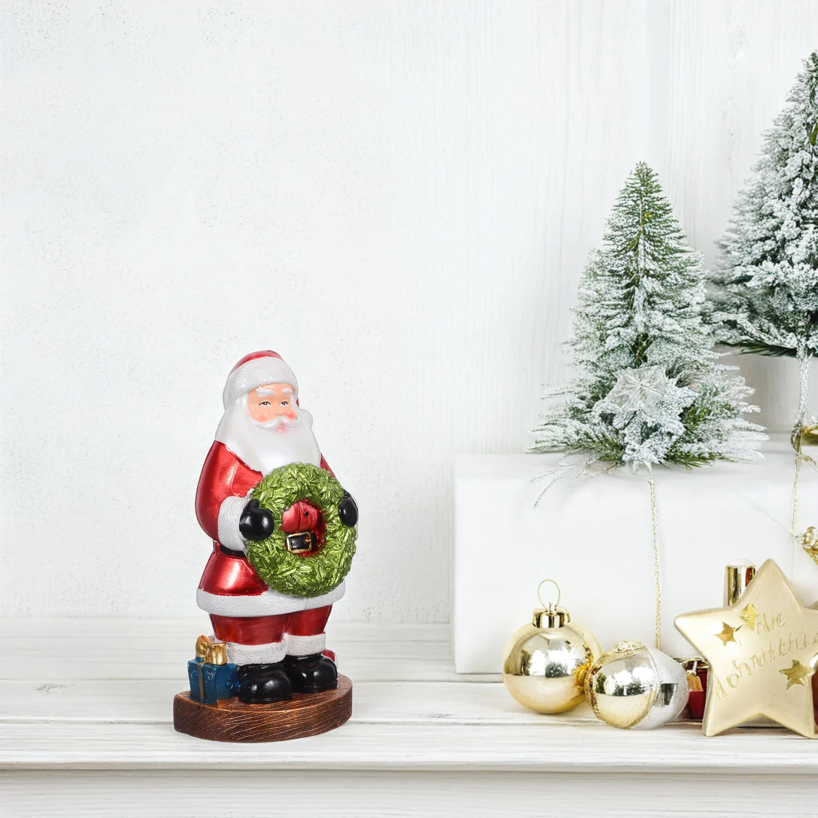 

Santa Claus Ornament Outdoor Statue Vintage s Household Miniature Resin Standing