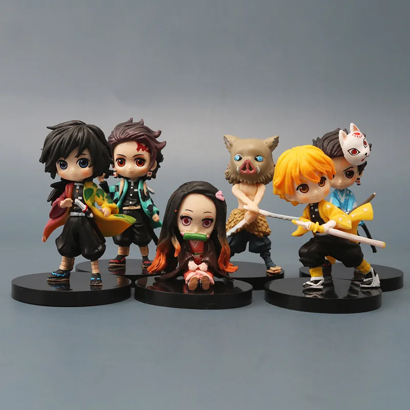 6PCS Anime Demon Slayer Kimetsu no Yaiba figure Kamado Tanjirou Action Figure Agatsuma Zenitsu Nezuko Warrior PVC Model Toys image 4