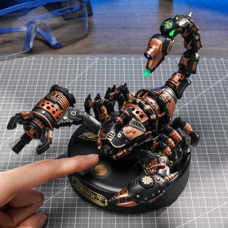 Robotime Rokr MI Series 4 kinds of Plastic Puzzles  Emperor Scorpion Beetles Golden Coin Turtle 3D Assembly Building Block Sets