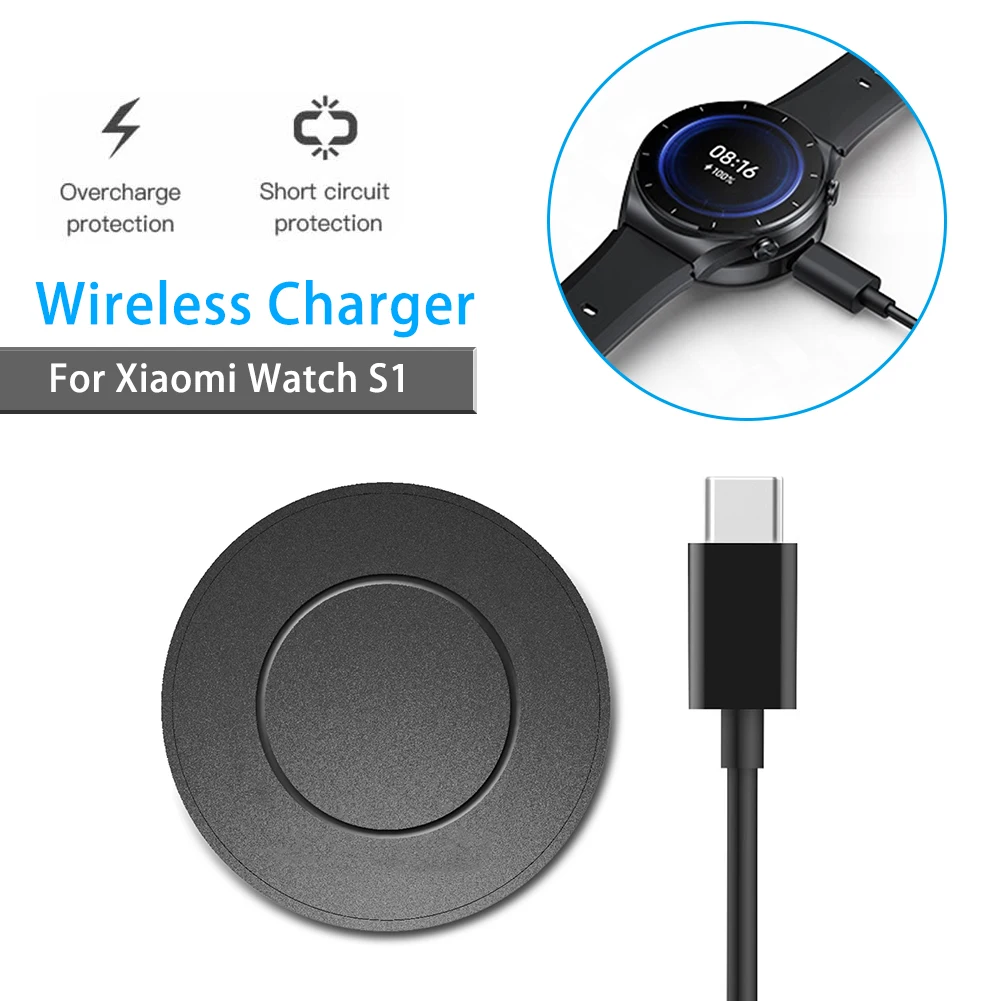 Smart Watch Wireless Charger Dock Power Adapter for Xiaomi Watch S1 Sports Dock Magnetic Charger Adapter Stand with 80cm Cable