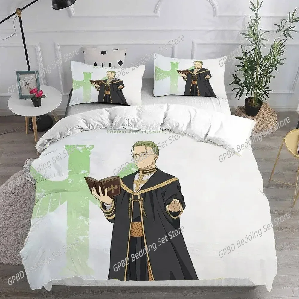 3D Print Anime Frieren Bedding Set For Bedroom Soft Modern Bedspreads Comefortable Kids Duvet Cover Quilt Cover And Pillowcase