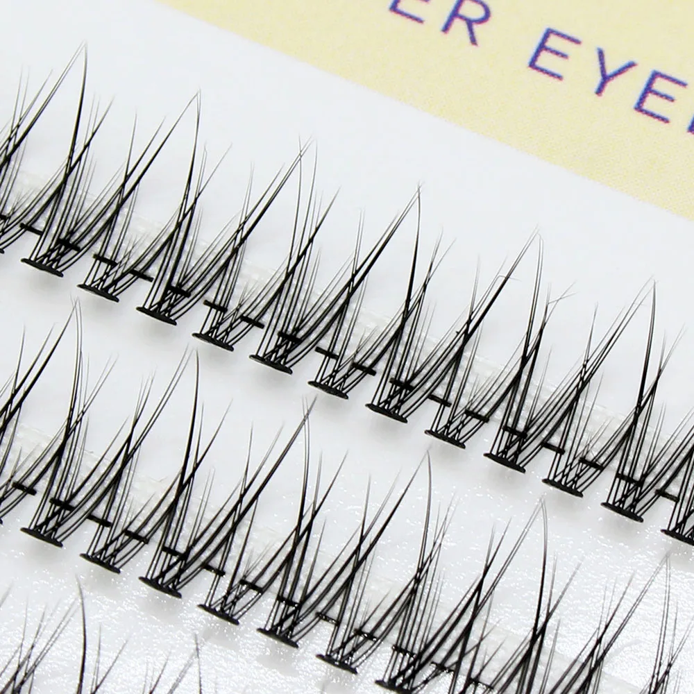 MUYD Natural Silk Dovetail Fly Eyelash Extension False Eyelashes High Quality Makeup V Shape Eye Lashes Encryption Fake