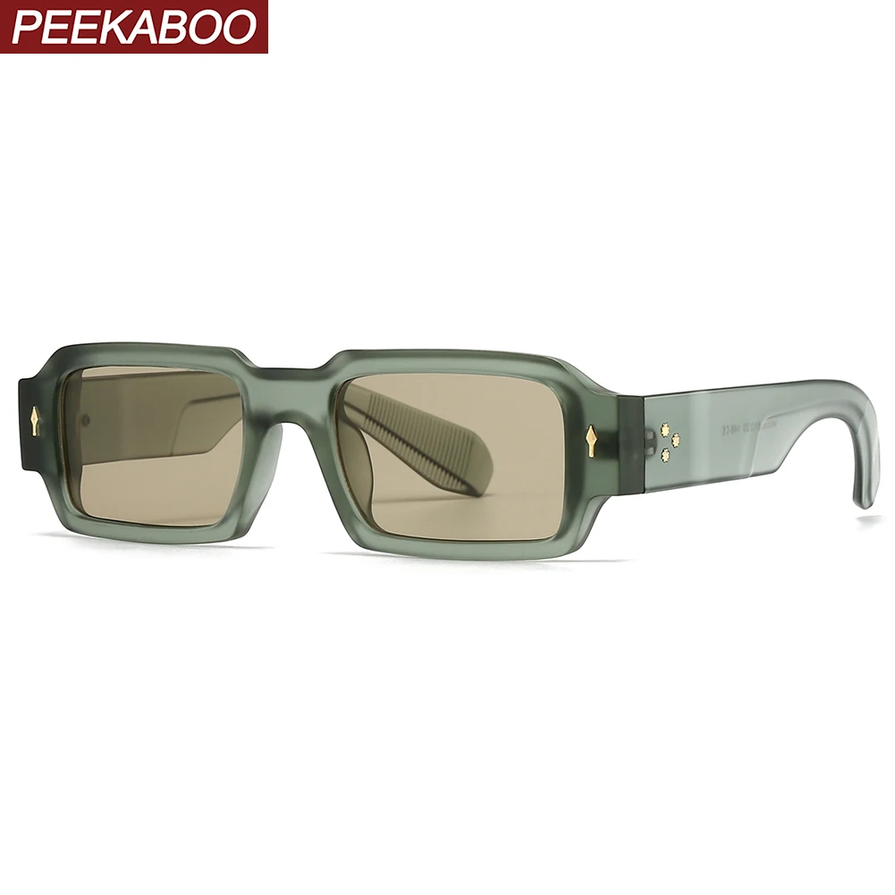 

Peekaboo black green fashion sun glasses for women uv400 unisex square frame sunglasses for men summer 2024 dropshipping