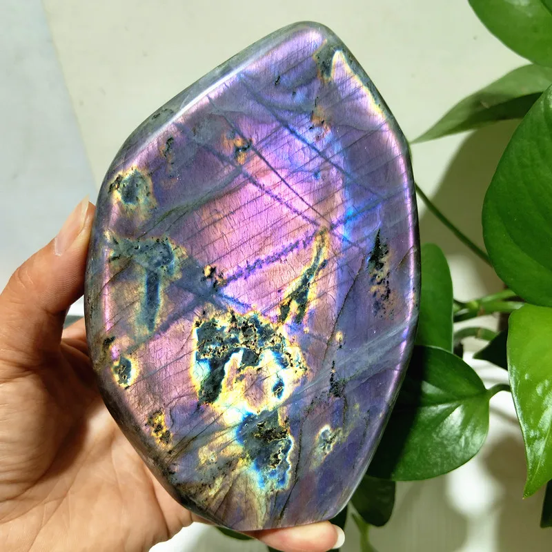 Natural Stones purple Labradorite Violet Stone Witchcraft FengShui Crystal Chakra Spiritual Reiki Healing Room Decoration