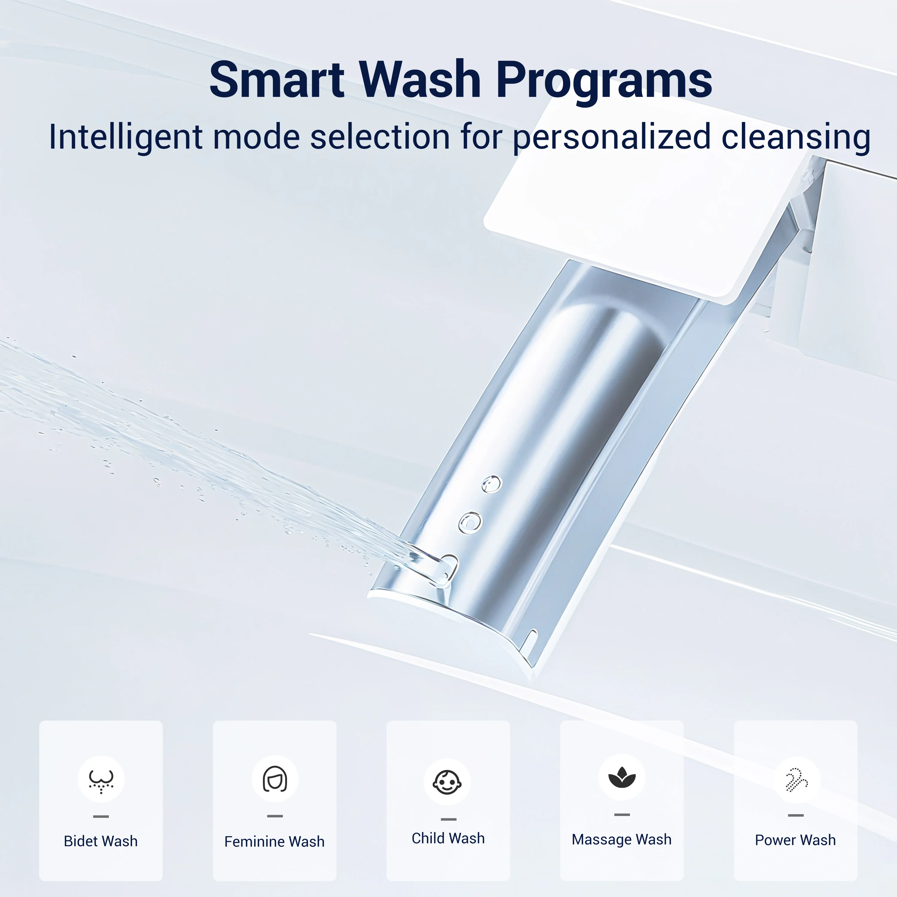 Luxuriöser intelligenter Toilettensitzbezug mit V-Bidet und sofortiger Heizung, automatische Reinigung, LED-Anzeige, energiesparende Funktionen