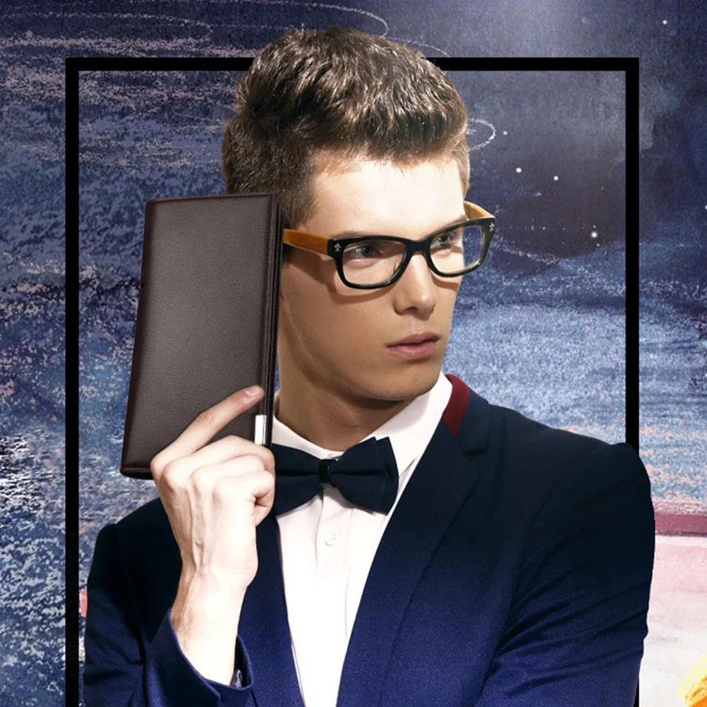 

Long Man Wallet Fashionable Durable Soft Touch PU Large Capacity Credit Cards Cash Coins Storage Coffee