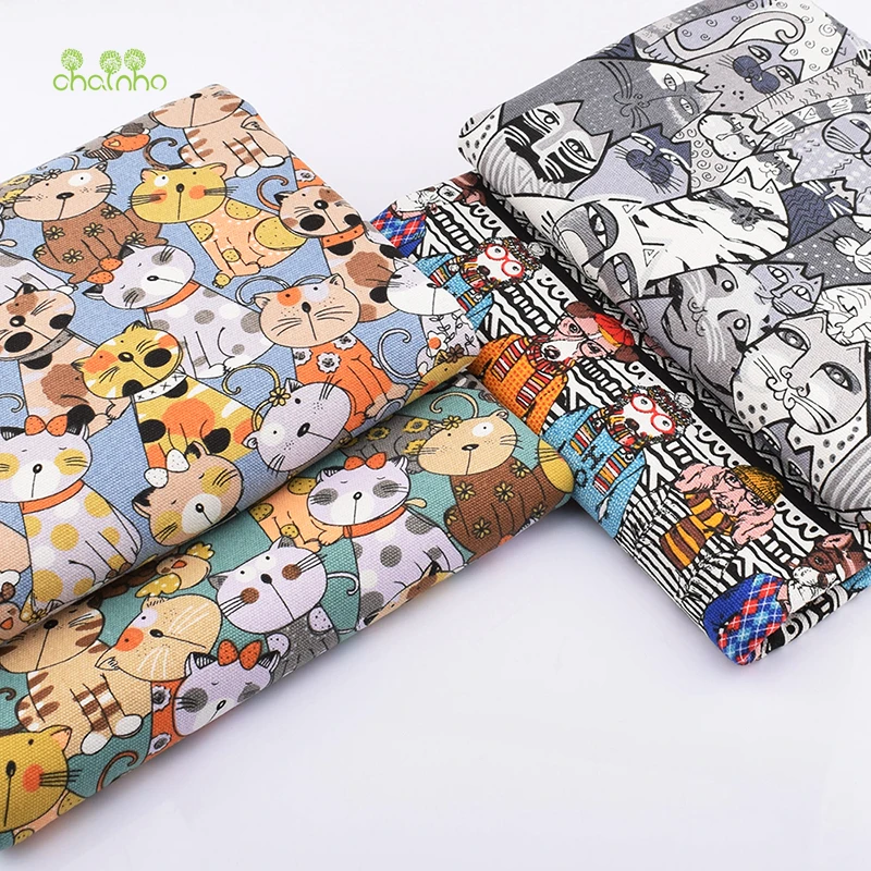 

Chainho,Cotton Canvas Fabric,Handmade Sewing & Quilting Cloth,Cartoon Series,Sofa,Curtain,Bag,Cushion Material,3 Size,CF23