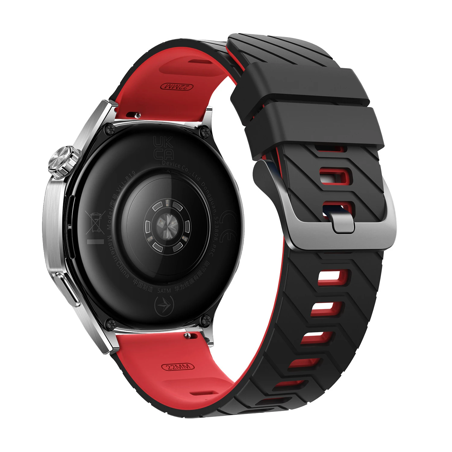 22mm Silicone Strap for Samsung Galaxy Watch3 45mm / Watch 46mm / Huawei Watch GT 5 46mm Dual Color Twill Pattern Watch Band - B