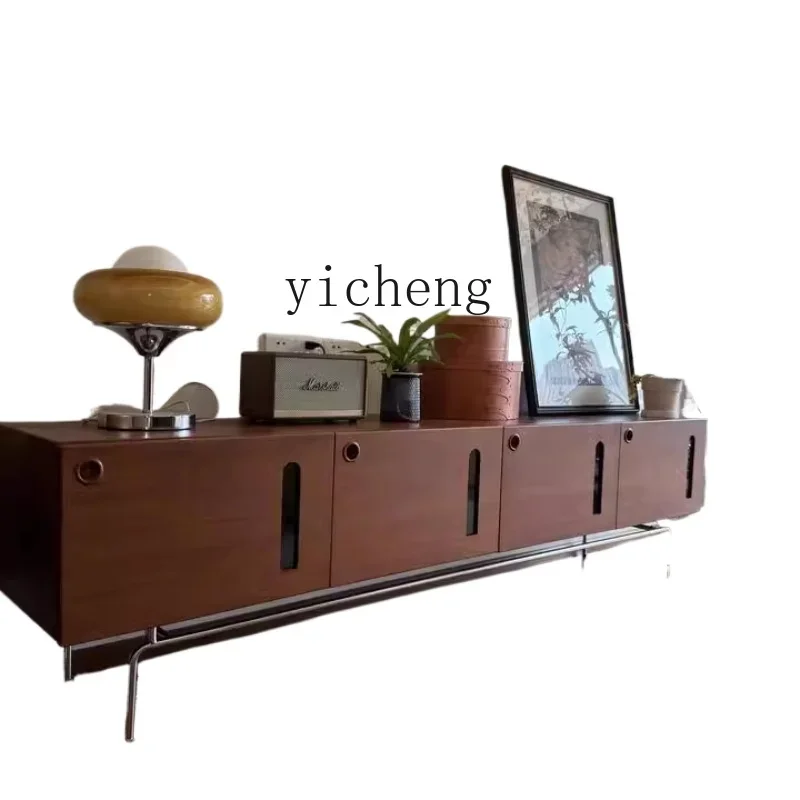 retro solid wood TV cabinet medium antique floor cabinet living room retro locker
