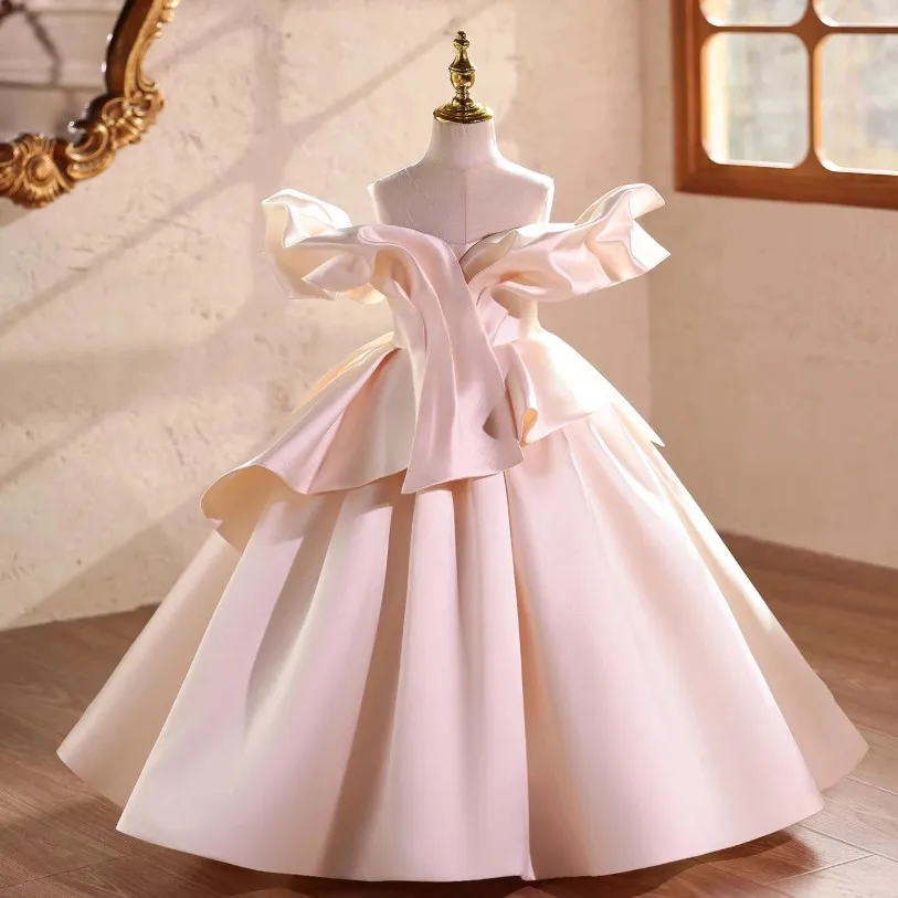 

High-End Girl Evening Dress Sequined Evening Gown Children Teenagers Formal Catwalk Host Piano Performance Vestidos A4984