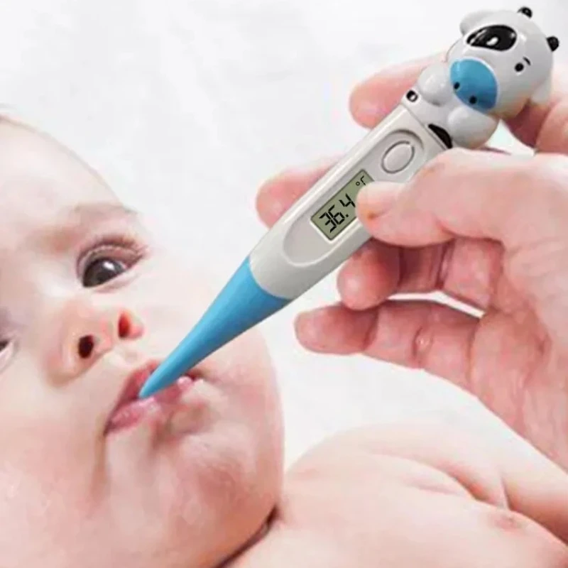 Safe Waterproof Kids Thermometer Cute Animal Shape Accurate Oral Armpit Body Temperature Measuring Device