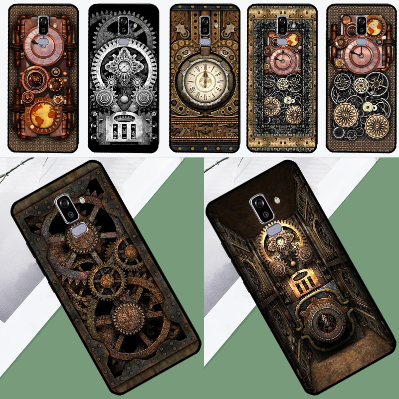 Steampunk Gears Vintage Time Machine Case For Samsung Galaxy J4 J6 Plus A6 A7 A8 A9 J8 2018 J3 J5 J7 J1 A3 A5 2016 2017 Coque