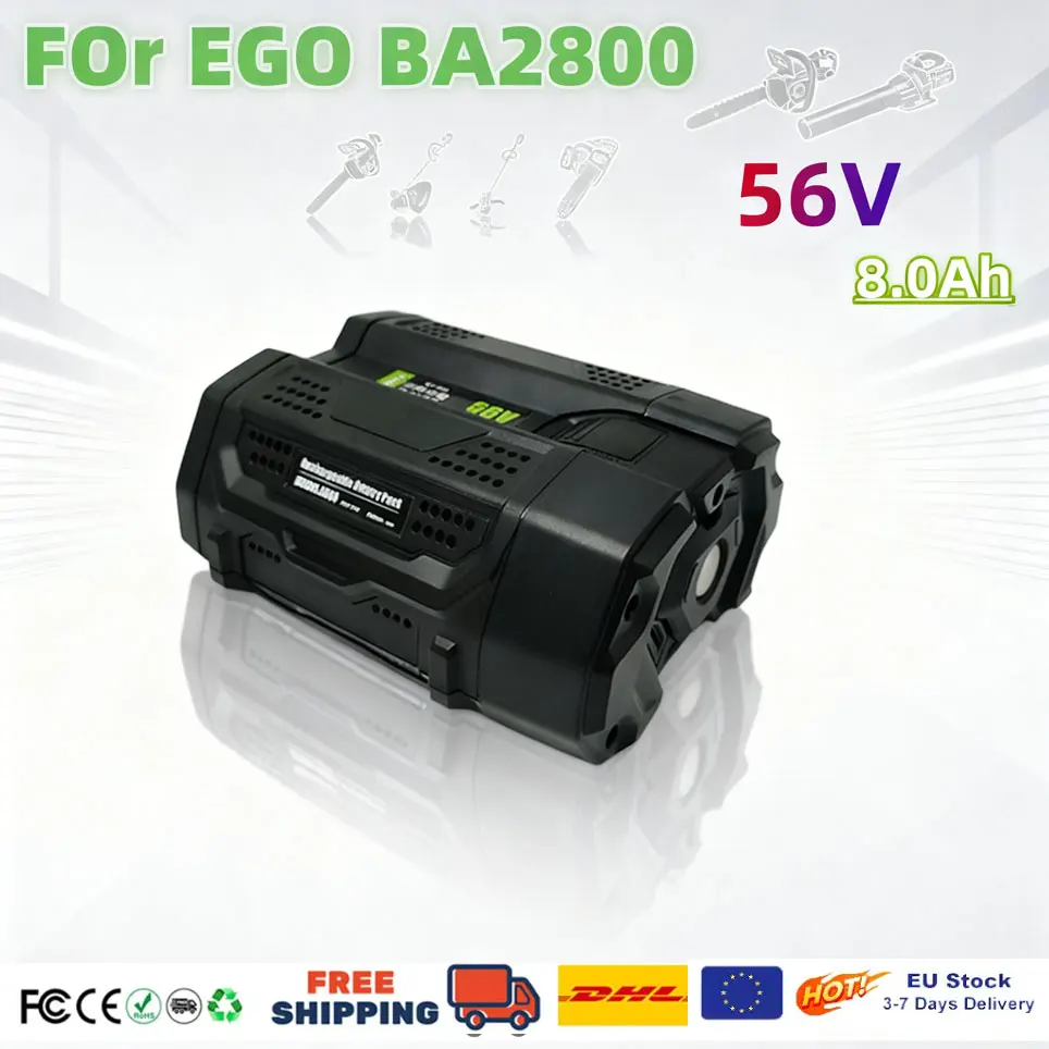 Batterie de remplacement pour EGO BA2800, 56V, 8000mAh, Compatible avec EGO BA2800T BA4200 BA4200T BA1400 BA1400T BA5600T BA2240 BA1120