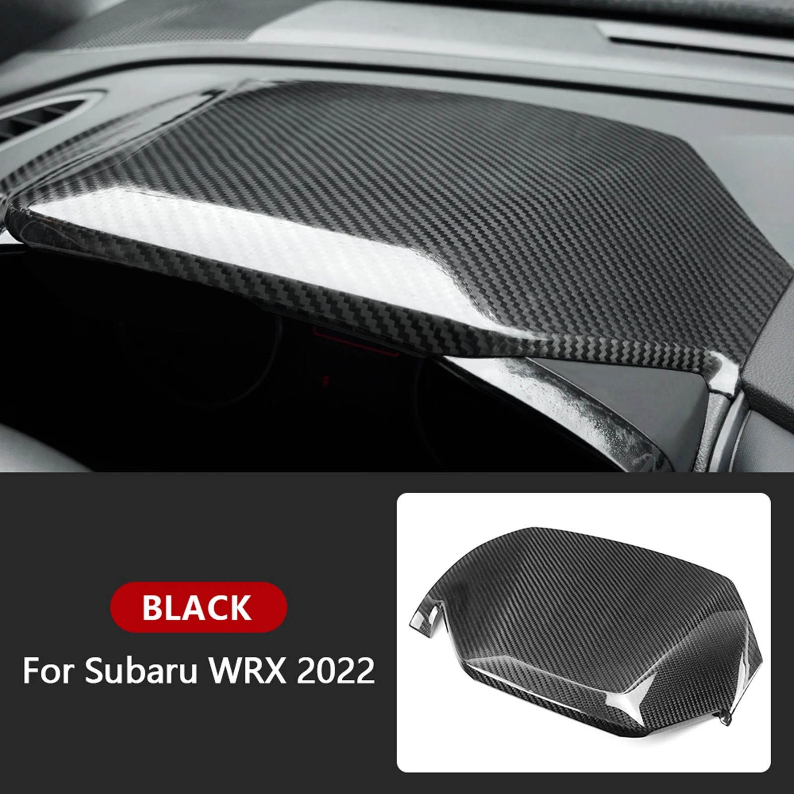 

For Subaru WRX 2022-2024 Dry Carbon Fiber Interior Dashboard Instrument Panel Dedicated Speedometer Roof Upper Cover Trim Cap