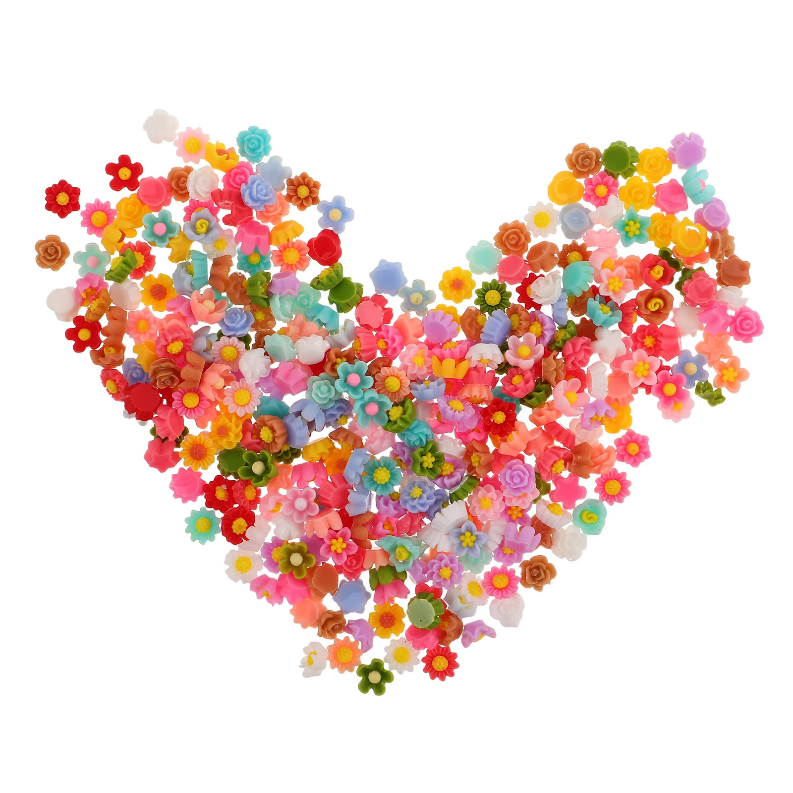 

300Pcs 6mm Mini Resin Flowers Flatback Embellishments for Nail Art Phone Case Scrapbooking Crafts Craft Flowers